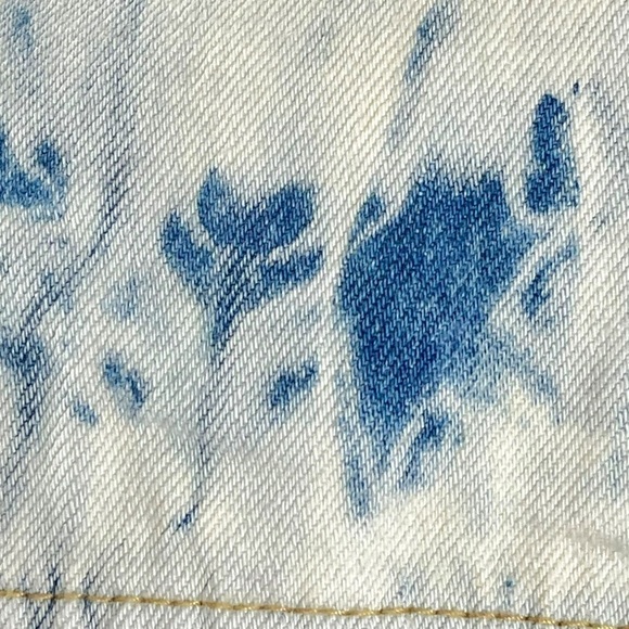 Free People Retro Acid Wash Bohemian Denim Jean Jacket Tie Dye Size Large NWT - Picture 10 of 16